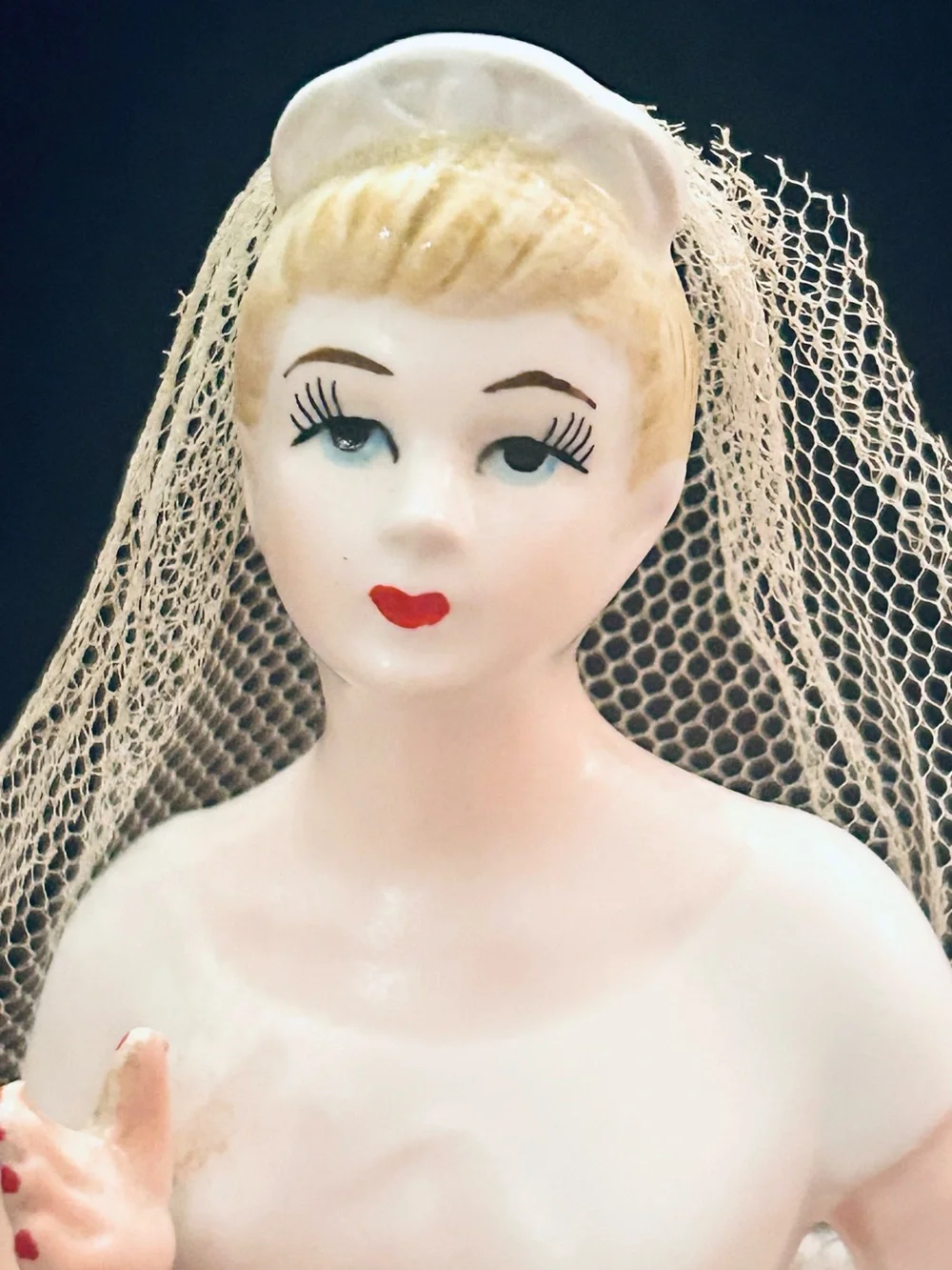 Vintage 1950s Inarco Japan Ceramic Bride Planter Figurine, Mid Century Wedding